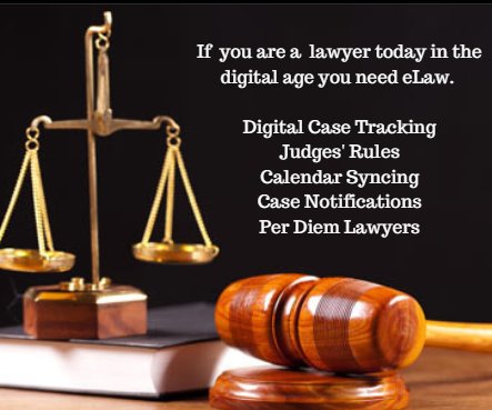 eLawinfo's tweet image. More than just #CaseTracking. Visit elaw.com to see all the services offered. #JudgesRules #PerDiemLawyers #eCopy #eWatch #ePerDiemLawyers #Calendar