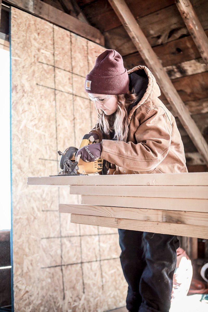 KevinOConnorTOH's tweet photo. From 🎂cakes to 🚧carpentry, our newest @ThisOldHouse apprentice, Mary, gets a step up on the day’s work, under the watchful eye of Jeff Sweenor. How many of you would consider leaving the business you created and perfected for a new career in the trades? #TOHseason40 https://t.co/qMoqWuhFNU