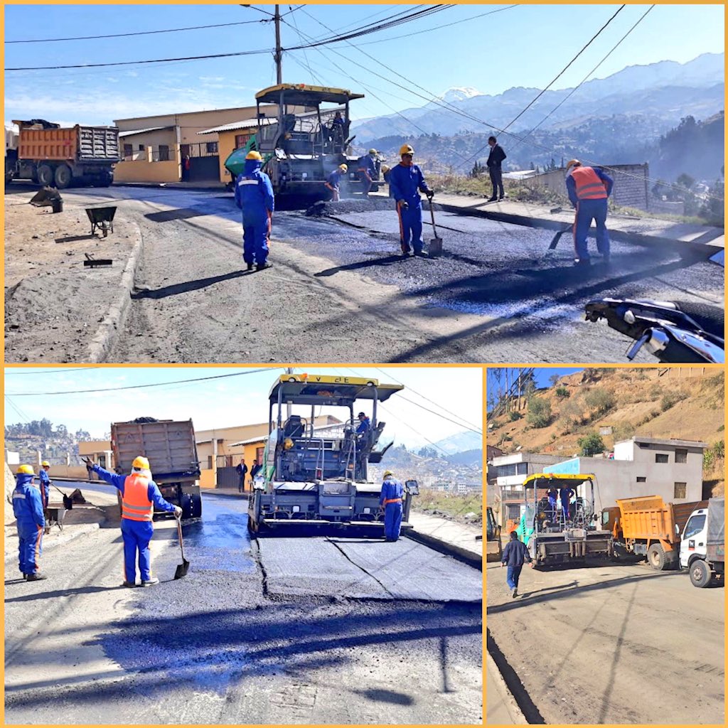 RamssES_Mashi's tweet photo. Iniciamos con los trabajos de colocación de la carpeta asfáltica en la Av. Los Lirios, Barrios 5 de junio y La Merced Alta, hacia el Socabon. Vialidad urbana que esta siendo intervenida, en función del cantón de progreso, bienestar y oportunidades. #ObrasDelCorazón 🧡🇳🇱 https://t.co/leVLp7pBbX