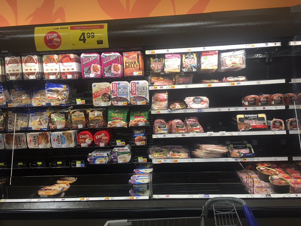 lb30075's tweet photo. @kroger all I wanted to do was get some groceries this morning. How can every shelf look like this?!? I wasn’t even buying items off of the B5S5 and Georgia certainly hasn’t fallen victim to the weather. I’m ready to take my business elsewhere https://t.co/EMZdbziEl2