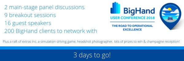 BigHand's tweet photo. Excitement is ramping up at BigHand Towers with #BHUserConf2018 only 3 days away! The perfect way to network with industry peers, hear what’s happening in the market & see how your firm can be #OperationallyExcellent. It's not too late to bring a friend! https://t.co/eIOXnCcKiW https://t.co/lsA2WOZD7t