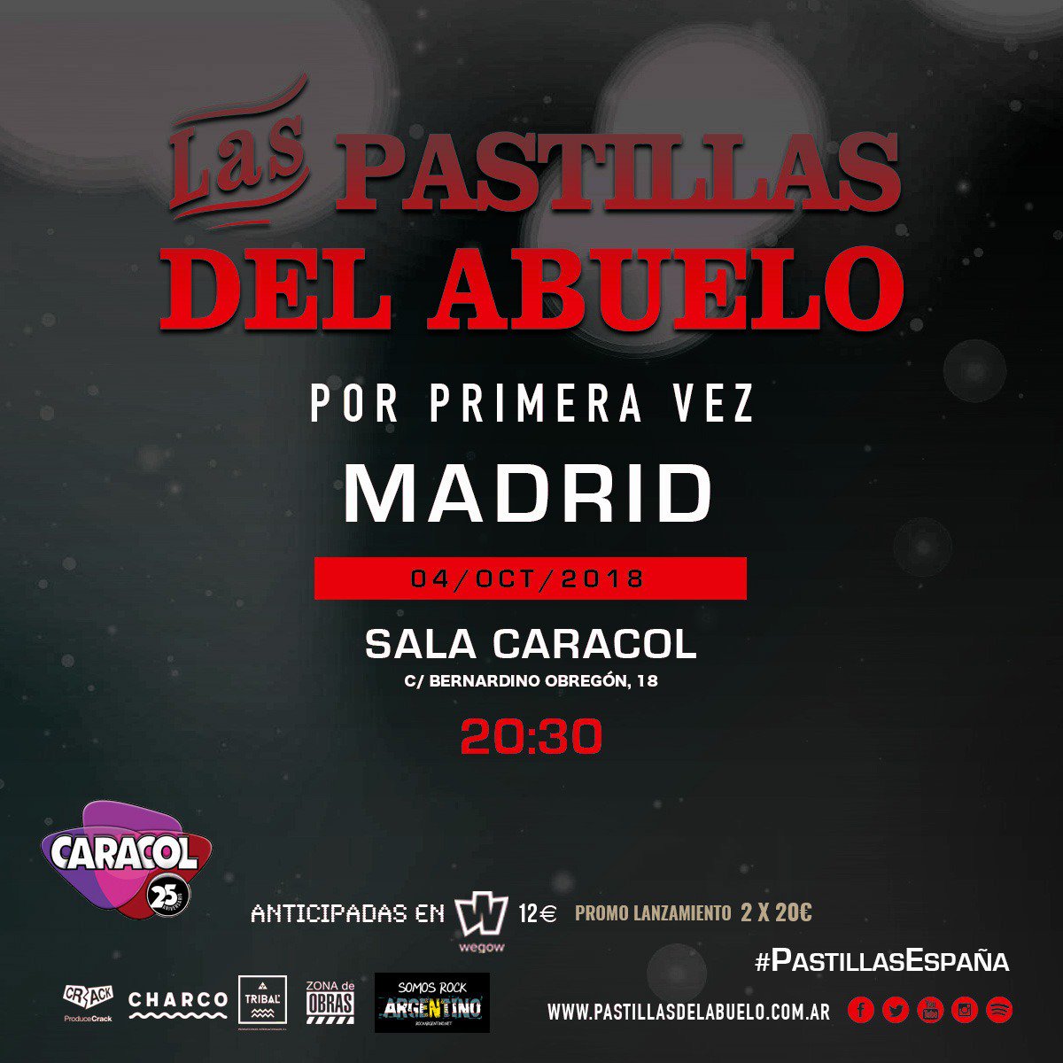 Las Pastillas del Abuelo (@delabuelo) on Twitter photo #PastillasEspaña ! Así continuamos...
Martes 2 . <a href="/LaFabricaVigo/">FabricaChocolateClub</a> . #Vigo
🎫👉 bit.ly/2NFegit
Miércoles 3 . #AzkenaBilbao . #Bilbao
🎫👉 bit.ly/2D94wJB
Jueves 4 . @SalaCaracol . #Madrid
🎫👉 bit.ly/2vcp78D
Los esperamos ! 💥 #PastillasEspaña ! Así continuamos...
Martes 2 . <a href="/LaFabricaVigo/">FabricaChocolateClub</a> . #Vigo
🎫👉 bit.ly/2NFegit
Miércoles 3 . #AzkenaBilbao . #Bilbao
🎫👉 bit.ly/2D94wJB
Jueves 4 . @SalaCaracol . #Madrid
🎫👉 bit.ly/2vcp78D
Los esperamos ! 💥
