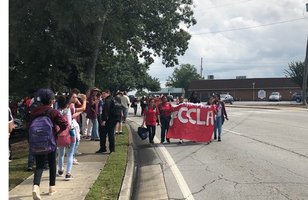 Tucker High School's FCCLA Chapter leads the 2018 Homecoming parade.