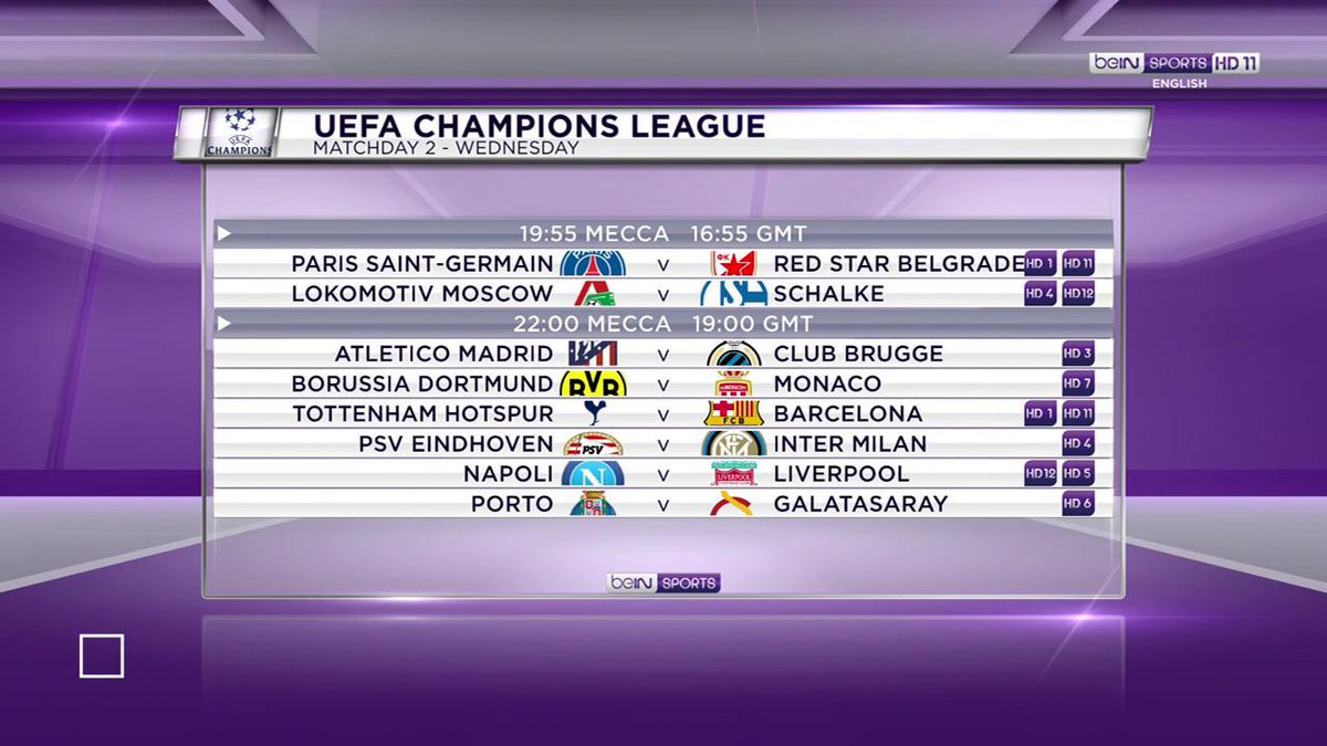 Bein Sports On Twitter Match Day 2 Championsleague Fixtures Coming Up Championsleague Beinucl