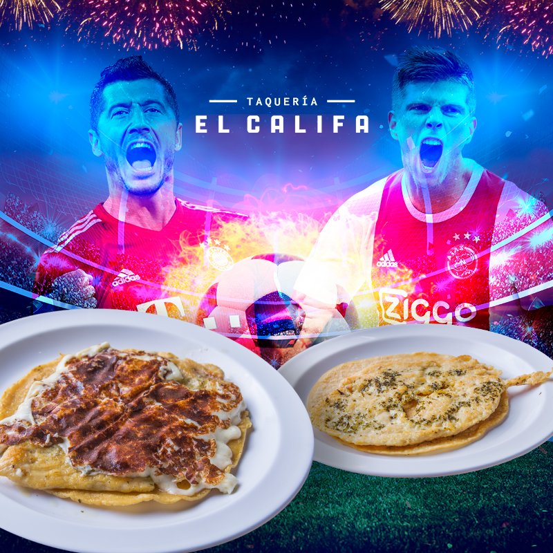 ElCalifaMx's tweet photo. La #Champions no se disfruta tanto sin unos tacos de Pechuga con o sin queso y una Cerveza helada, ¿tú eres #TeamConQueso o #TeamSinQueso?
#UEFA #ChampionsLeague
@FCBayern VS @AFCAjax
Martes 02/10 14:00 h https://t.co/WiHKKO8AGv