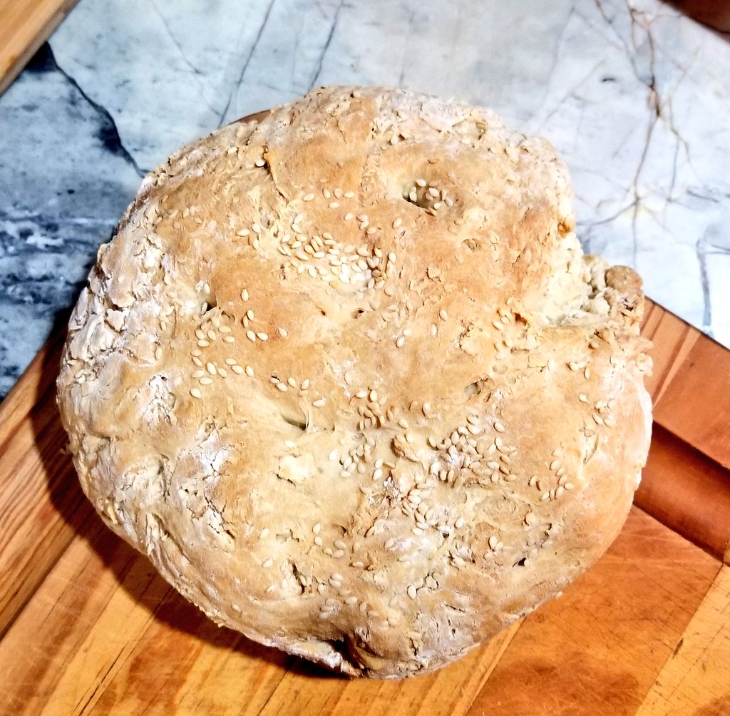 thomas_ferrer's tweet image. Made another loaf of #PeasantBread for a friend! 🤗 #govegan #vegan #CleanEating #CarbsToots