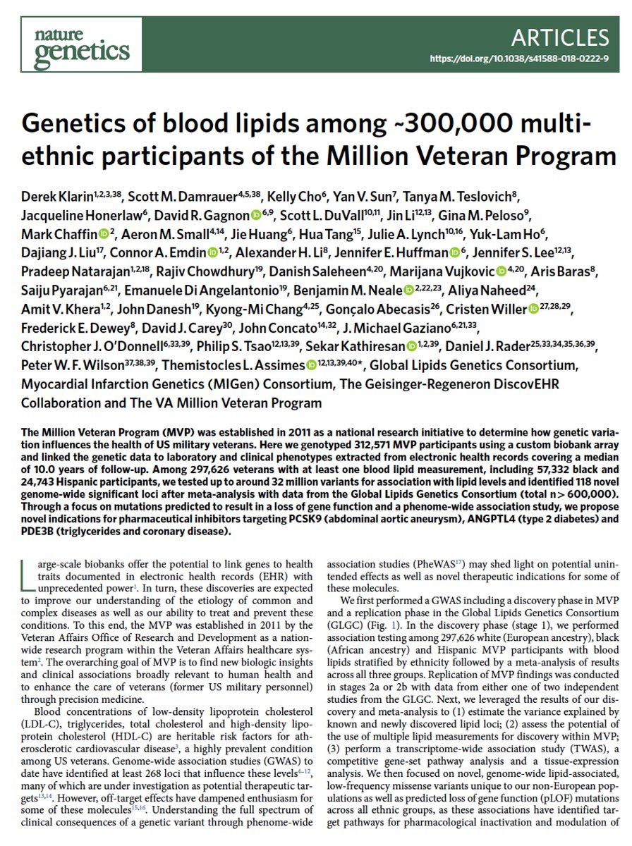 Eric Topol (@erictopol) on Twitter photo How to find > 100 new genomic loci associated with blood lipids?
Study people of diverse ancestry.
nature.com/articles/s4158…
<a href="/NatureGenet/">Nature Genetics</a> How to find > 100 new genomic loci associated with blood lipids?
Study people of diverse ancestry.
nature.com/articles/s4158…
<a href="/NatureGenet/">Nature Genetics</a>