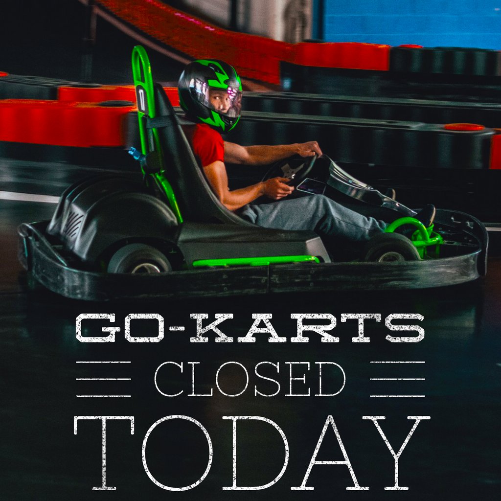 TheLegacy925's tweet photo. REMINDER: Go-Karts are CLOSED today for routine maintenance. https://t.co/EGp2nb6rwH