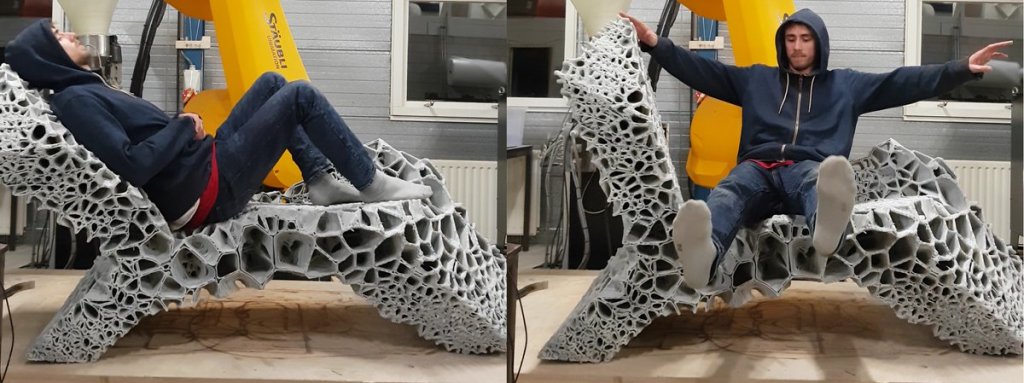 Watch: TU Delft’s morphing chaise lounge proves applications for 4D printed furniture - bit.ly/2ItL1KH - #3dprinting <a href="/D2RPAO/">Robotic Building</a> <a href="/tudelft/">TU Delft</a>