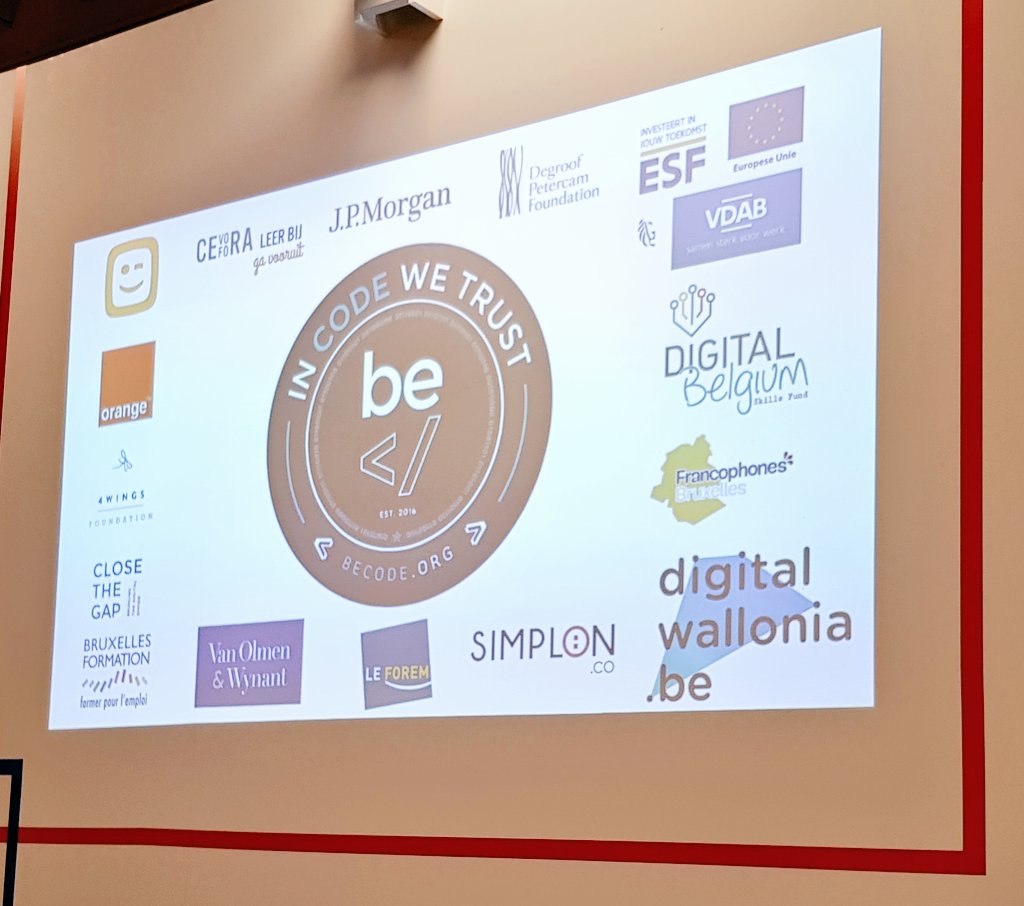 DidierGosuin's tweet photo. Ce lundi, nous avons remis près de 80 diplômes de l’école de codage gratuite @becodeorg. Parmi les diplômés, 50% ont trouvé un emploi dans le mois suivant la fin de la formation. Bravo à tous ! @bruformation #PlanNextTech https://t.co/tQrFHdFy66