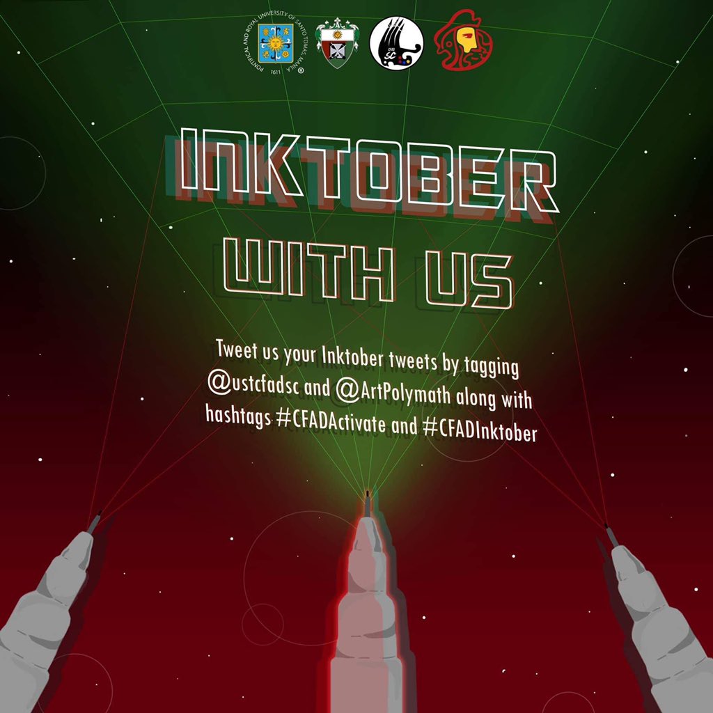 ustcfadsc's tweet photo. It’s finally October 1st!
Activate your creative minds and get your pen and ink ready!
Share your Inktober art with us by tweeting us with #CFADInktober and #CFADActivate 🖋✨
This is in collaboration with @ArtPolymath ❤️💚 https://t.co/5fpCURGs6m