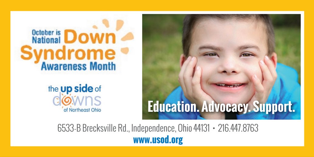DSANEO_OH's tweet image. October is National Down Syndrome Awareness Month!
Each day we will be sharing information to help you learn more about the “Up Side" of Down syndrome.  Watch for our posts and share them with a friend! 
theupsideofdowns.org