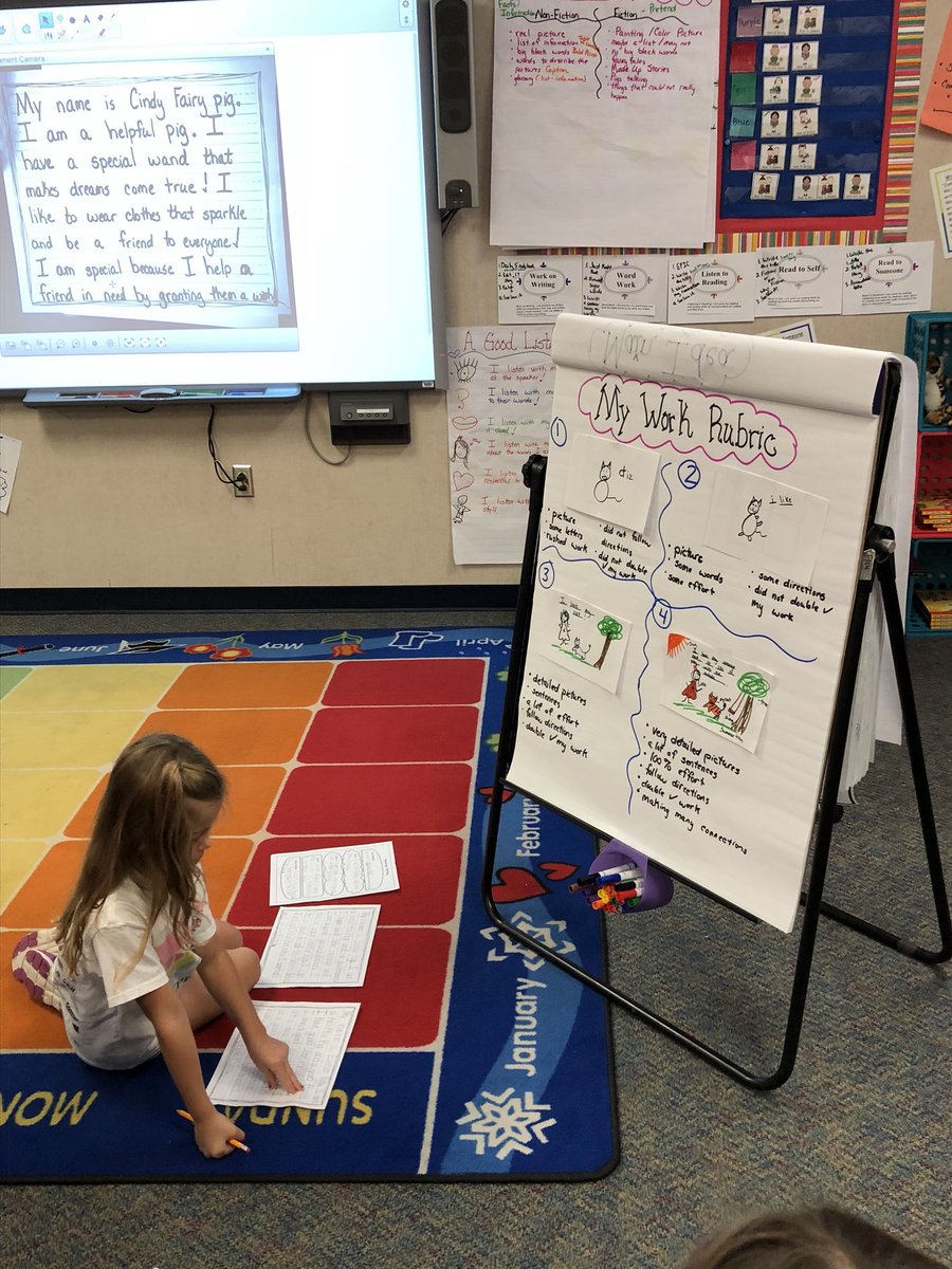 1st graders love using their Work Rubric!!! Setting goals and growing minds!!!#atthew #WilmethMOI