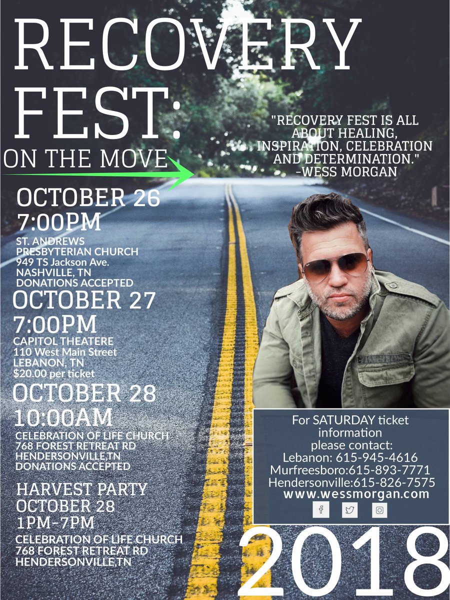 wessmorgan's tweet photo. Who is coming to #RECOVERYFEST2018 this year!?!?!?
Click the link to donate and be an agent of change this year!
https://t.co/pgNtuDGjzS https://t.co/LnwcE4yxHt