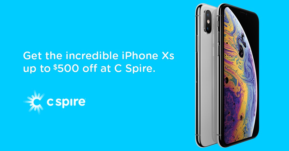 CSpire's tweet image. Limited Time: Trade up to the incredible iPhone Xs and save up to $500 on the #1Network. cspi.re/IscK30m3po8