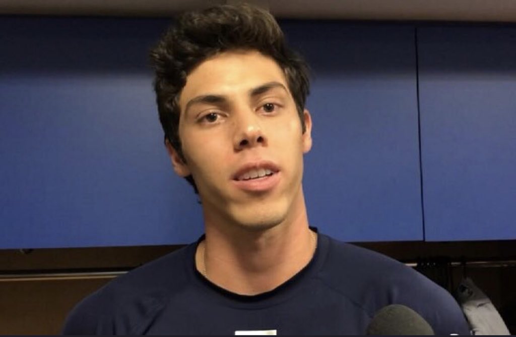 ProsAndJoesPod's tweet photo. Christian Yelich and Pete Davidson are most definitely twins https://t.co/XMODoyQTqo