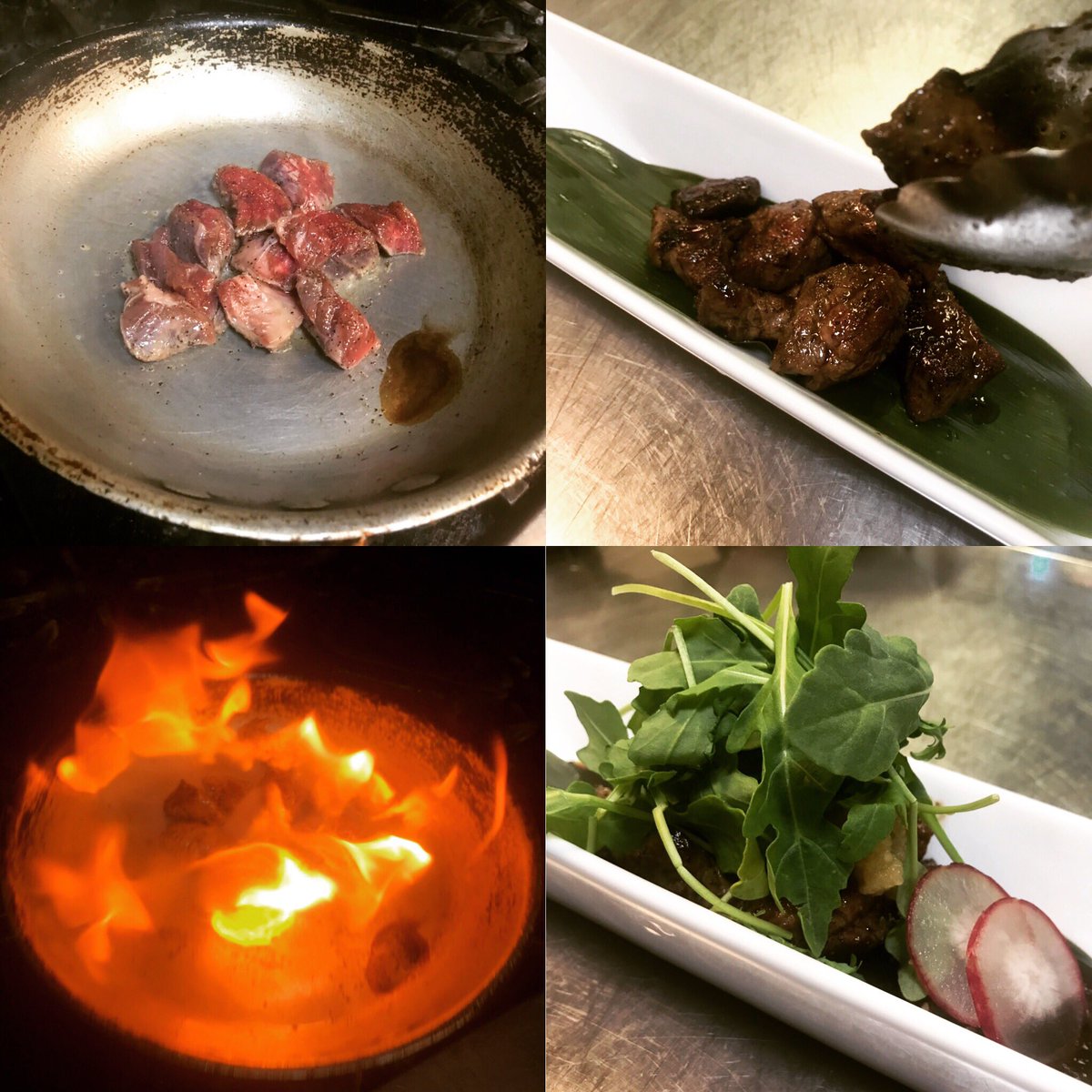 CalgaryIkemen's tweet photo. Saikoro Hanger Steak 🥩 pair with our House Sake (Aizu Homare Honjozo) A little bit of Fusion, A little bit of Traditional #ikemenyyc #yycfood #yyceats #yycfoodie #yycsake #yycbeef #saikoro #hangersteak #fusion #traditional #japanesefood #yycjapanesefood https://t.co/qnPOP7a99S