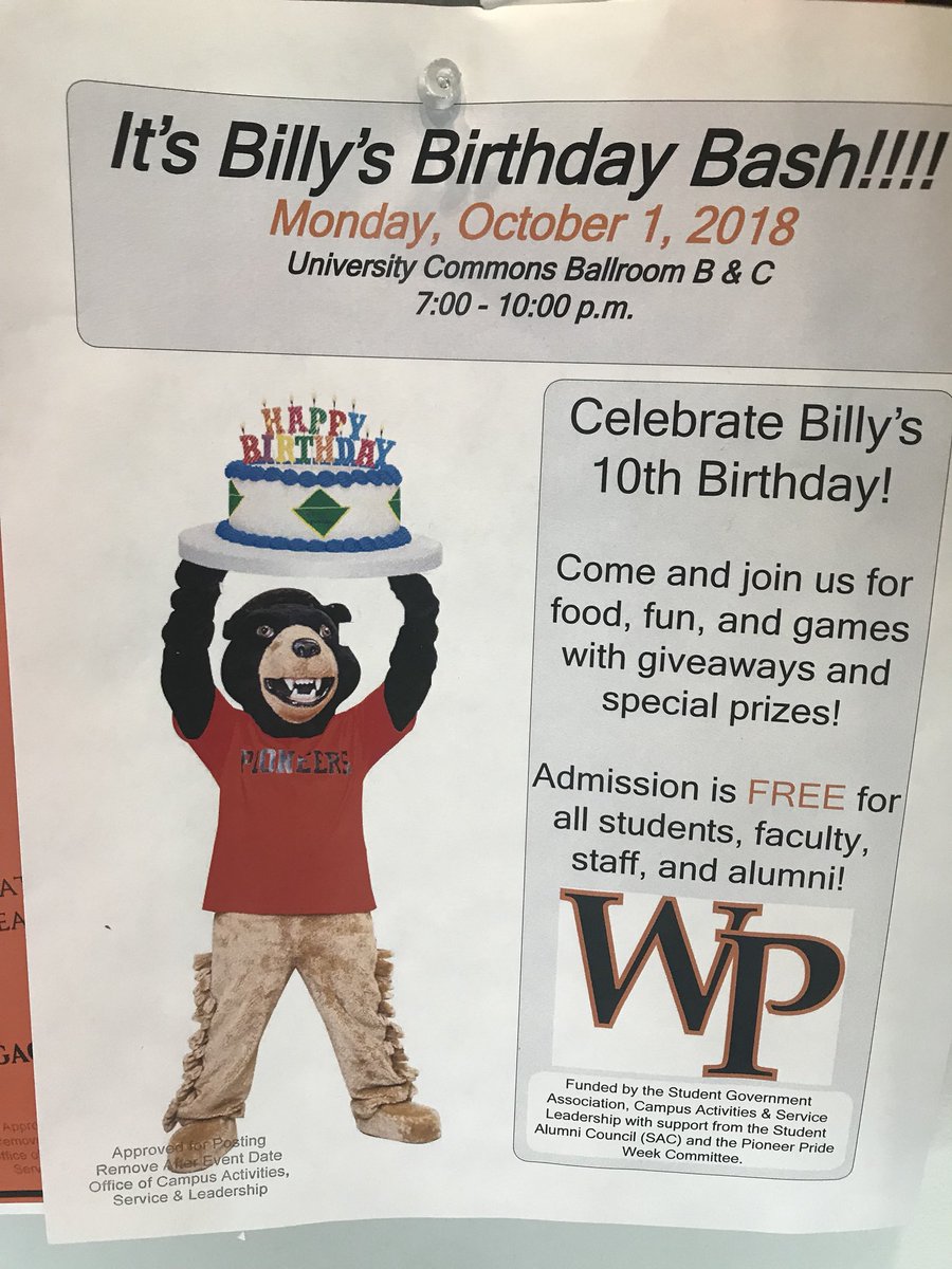 __vintagedreamz's tweet photo. In just two hours there will be a birthday bash for Billy in University Commons!!! I’m sure it’ll be a can’t miss celebration can’t wait. @angiabar #PR3480 #twillyp #billyturns10 @wpunj_edu https://t.co/BdryCbuOn1