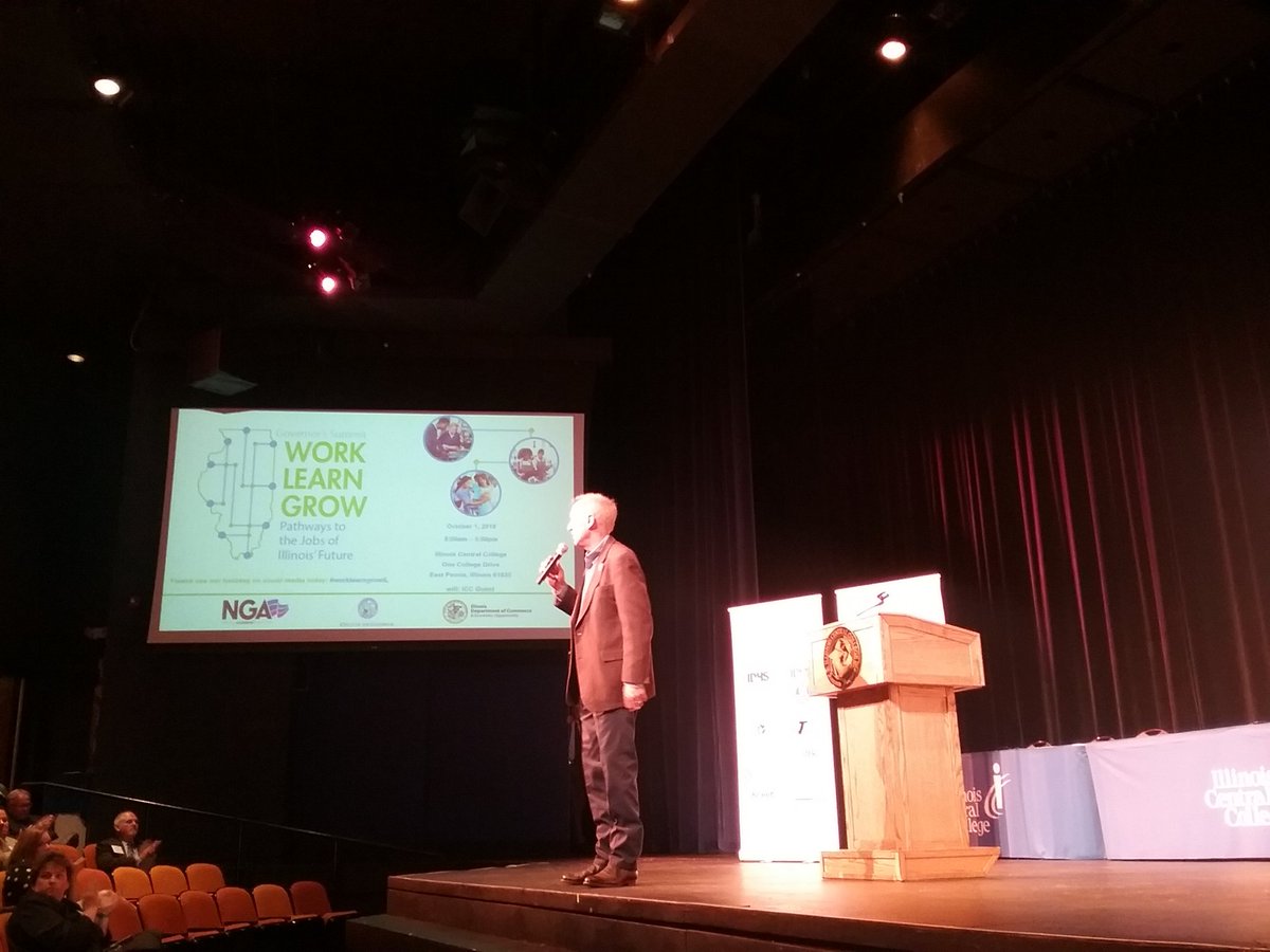 EdSystemsNIU's tweet photo. #WorkLearnGrowIL closing session: @GovRauner reflecting on the exciting collaborative work in education & workforce driving success for young people and employers across IL https://t.co/3dJWoDoX3N