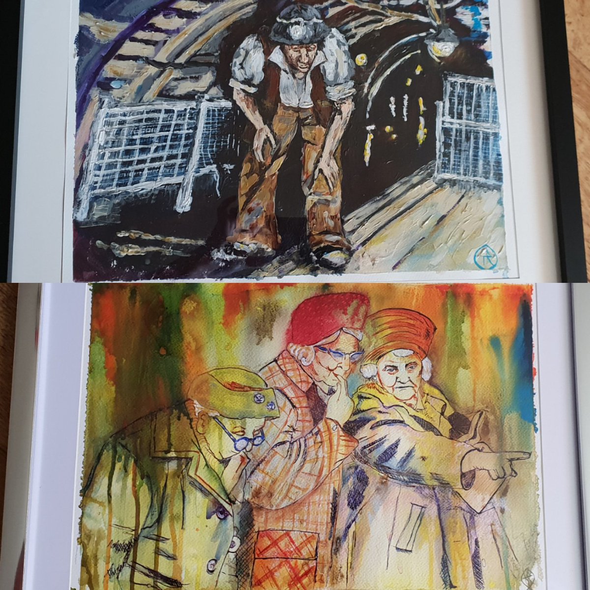 TinaArtWales's tweet photo. Really excited to get a place in the #Wrexhamopen this year! With 2 paintings of people from chirk #localartist @TyPawb @wrexham #history #Wales @LondonWelshCCLL @walesartists @womensart1 https://t.co/0O7iA0LhQv