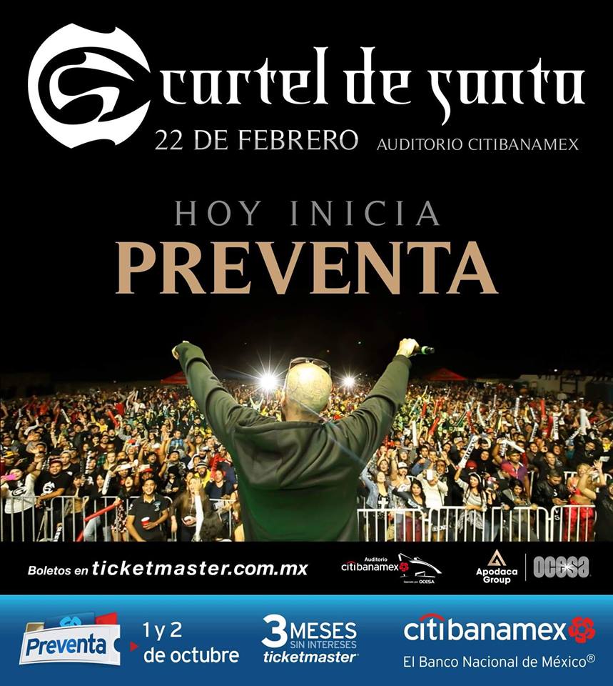sendnewsmx's tweet photo. Ya inició la preventa para poder asistir al concierto del #CartelDeSanta en el #AuditorioCitibanamex el próximo 22 de febrero 🚨😱

Boletos 🎫 https://t.co/YmMIvCWgUb https://t.co/fk3cy4DtJ4