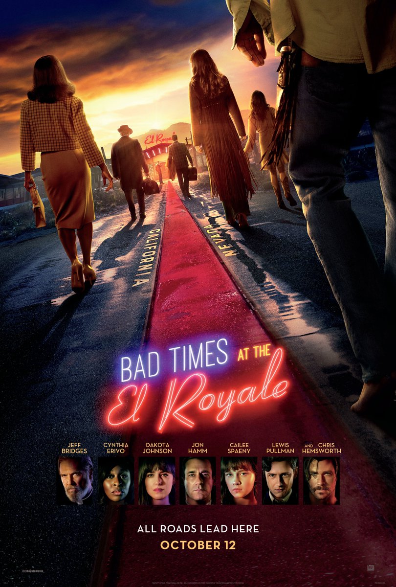 VampireRealm's tweet photo. Bad Times at the El Royale #movie is here!!! See @ElRoyaleMovie starring legendary #actor @TheJeffBridges with fabulous #actresses @CynthiaEriVo, #DakotaJohnson & many more. https://t.co/h5wRRn5fm8 This #film is #vampirerealm #approved! π¦ https://t.co/sd5YNyEWz3