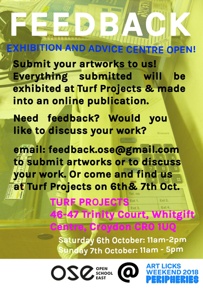 OSEFEEDBACK's tweet photo. Join us @OpenSchoolEast on Saturday 11-2pm or Sunday 11-5pm @turfprojects_ie / @croydonartsstore @artlicks https://t.co/UFN3W9x6oF