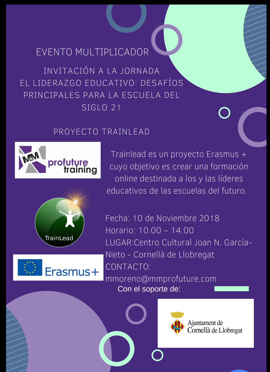 mmprofuture's tweet photo. El liderazgo educativo: desafíos principales para la escuela del siglo XXI. Jornada en Barcelona #trainlead @Train_LeadEU #ErasmusPlus #liderazgo #learningbydoing #yourgrowthourchallenge @EUErasmusPlus @ErasmusPlusProj @Erasmus_Project https://t.co/iDHxjtvXh1