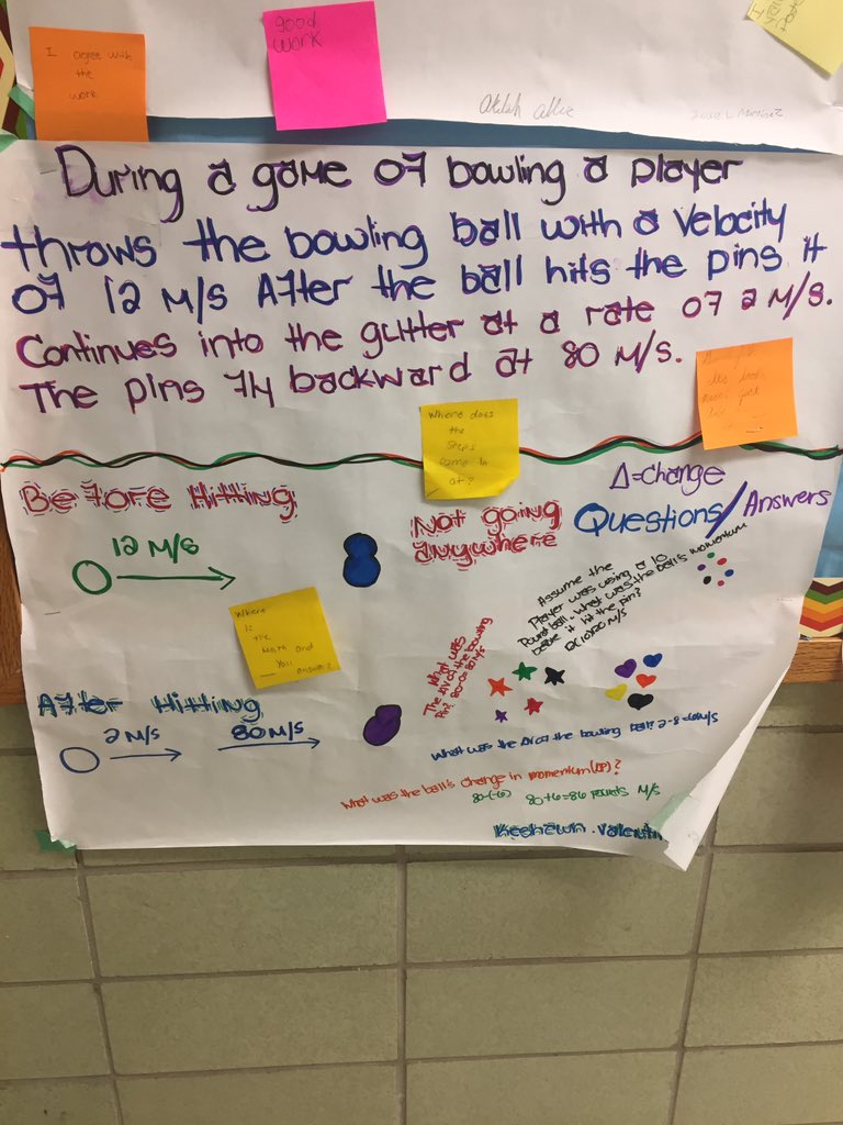ALJohnsonMathEd's tweet image. Students did great reviewing for a quiz by doing some practice scenarios, then picking one from their packet to create a poster of. The bowling problem was a popular choice!