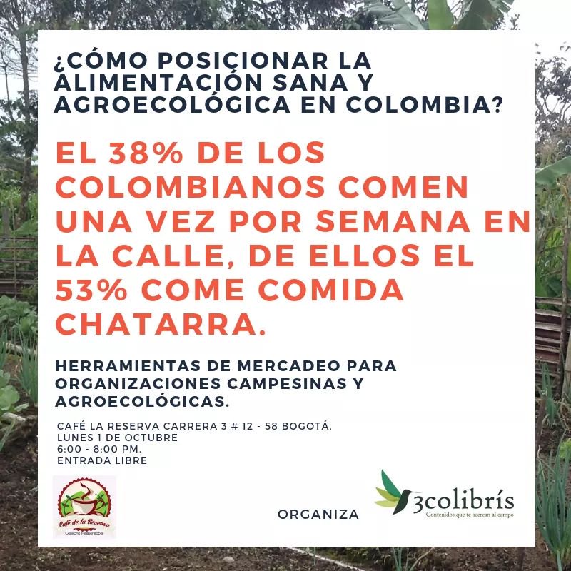 reserva_cafe's tweet photo. #Hoy te esperamos a las 6pm en el Café de la Reserva para que hablemos sobre ¿Cómo posicionar la alimentación sana y agroecológica en Colombia? https://t.co/tiWlJAYRTF