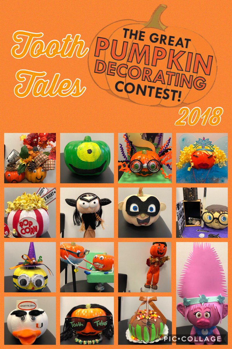 Toothtales's tweet photo. With spooky season amongst us, it’s that time of the year again; vote now for your favorite and may the best pumpkin win! 🎃 #pumpkincontest #toothtales #pickyourfav https://t.co/83YPOELcBi