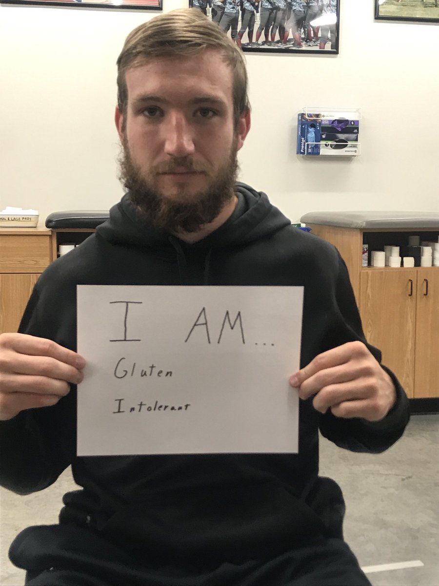 CscSaac's tweet photo. R-Jr Tyler Lewis is more than a football jock... he is gluten intolerant! 🍞👎🏼 @csceagles #NCAAInclusion #rmacinclusion #inclusionelevated https://t.co/wlfl3elWbT