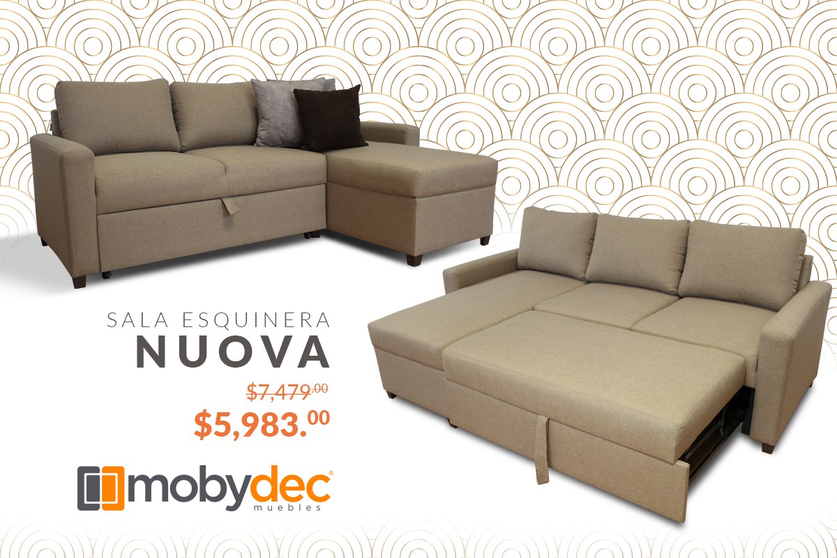 MOBYDEC's tweet photo. Sala esquinera + sofá cama = La mejor experiencia comodidad. 🙌🏻
Prueba nuestra sala esquinera Nuova, una excelente opción para tu hogar. Hecho con la calidad que distingue a Mobydec. 😉 #Mobydec #Mueble #SofáCama https://t.co/0NA2cE8TD5