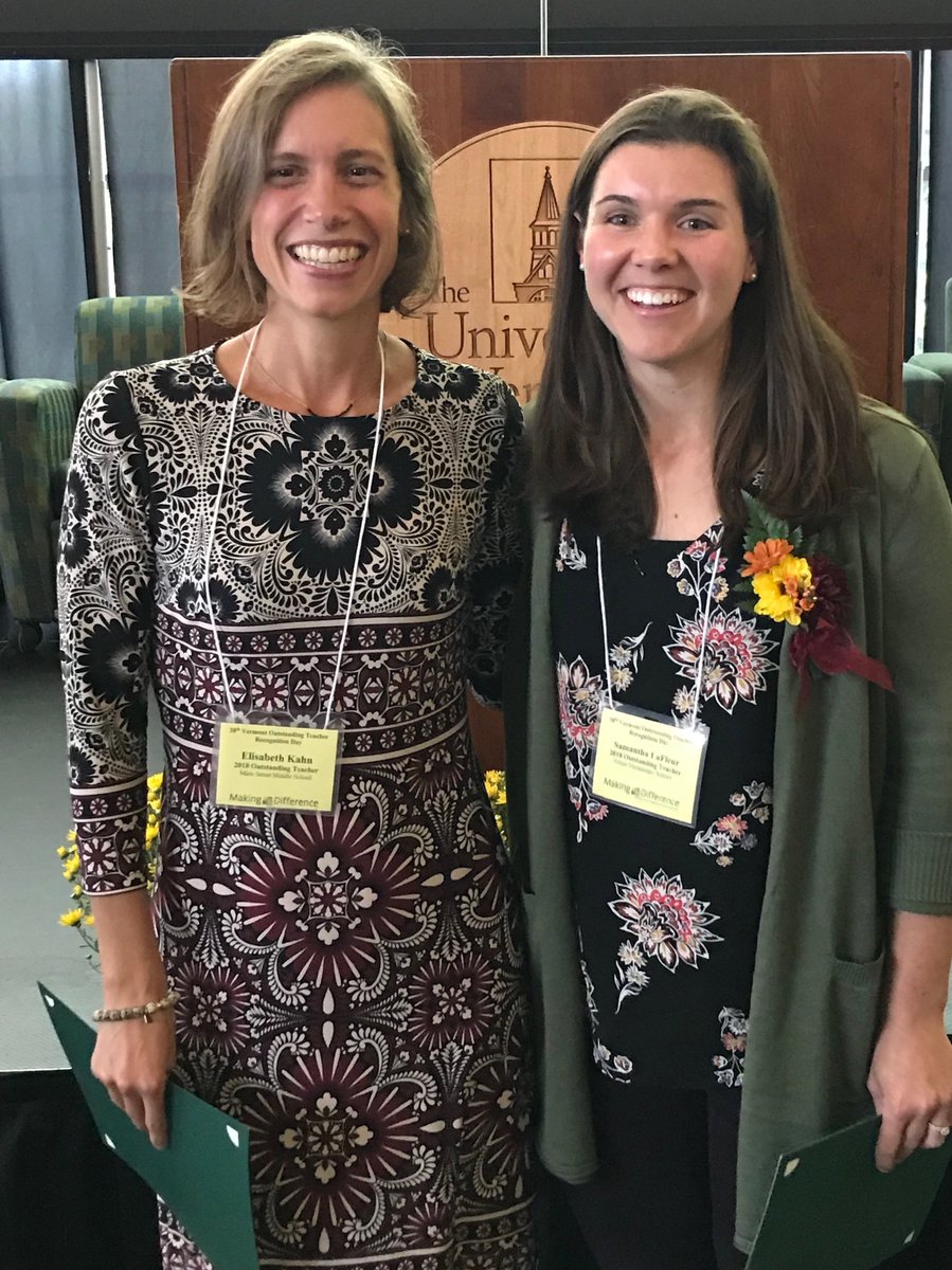pjarnold15's tweet photo. Super proud of Bibba and Samantha, MRPS’s  Vermont Outstanding Teachers of the Year recognized today at UVM!!! https://t.co/Wn72WUj6XE