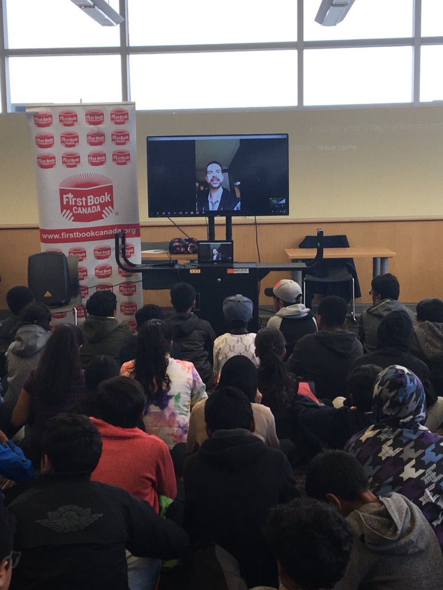FirstBookCanada's tweet photo. Our first ever digital reading celebration with @BramptonLibrary @JChabotAuthor and @CompuCom @CompuComCanada! https://t.co/EdaIWZcXrf