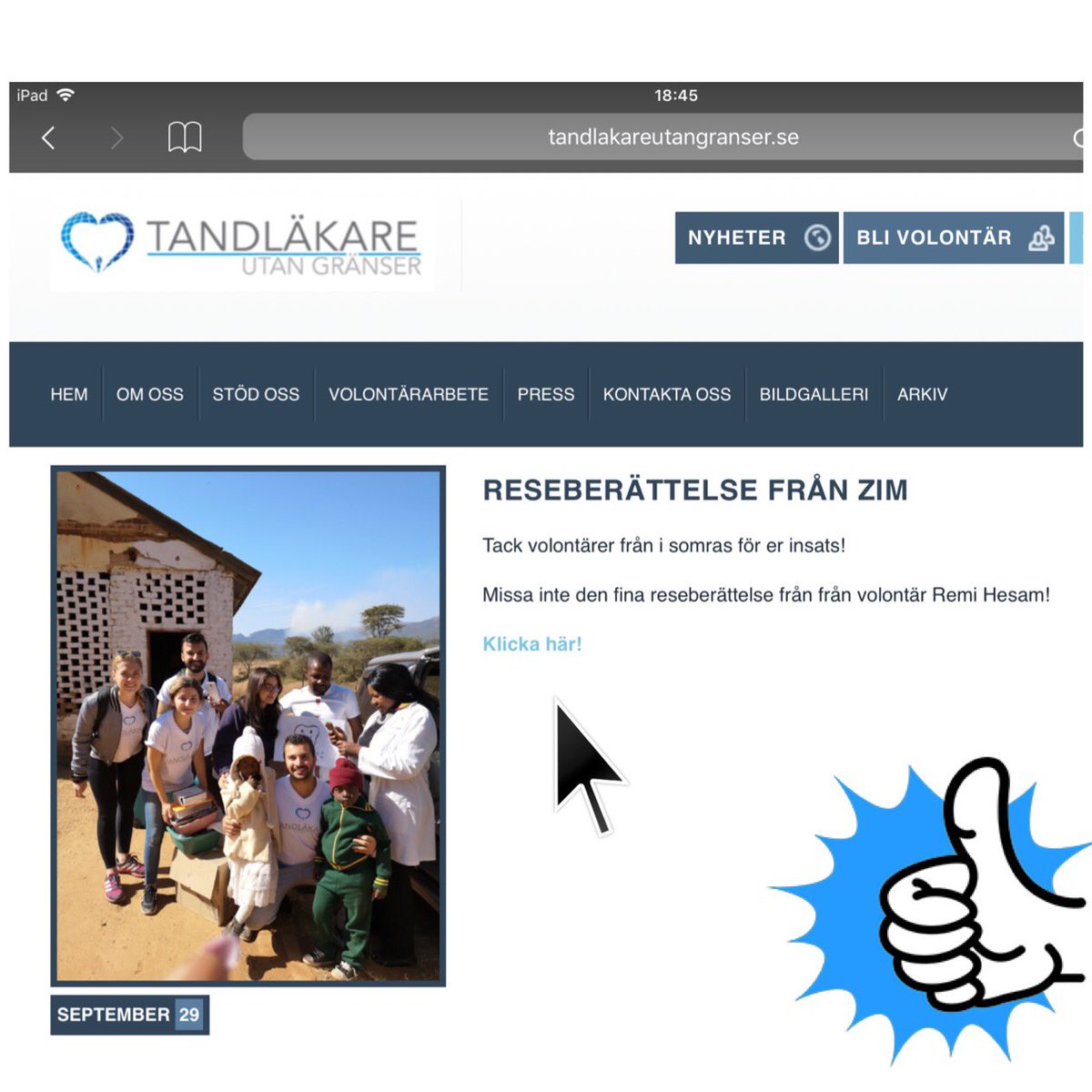 TdlUtanGranser's tweet photo. Läs senaste reseberättelsen från Zimbabwe på TLUGs hemsida! 💙👍 #tandläkareutangränser #dentistswithoutborderssweden #tlug #tandläkareutangränsersverige #volunteer https://t.co/DNcyc4HCmN