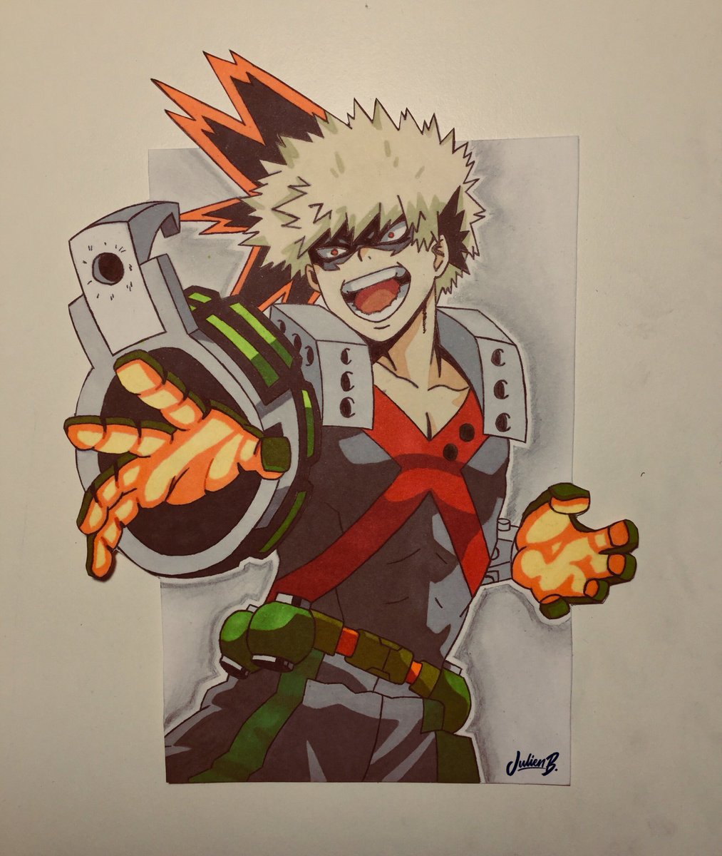Julien Ar Twitter Ptit Dessin De Bakugo Aux Feutres à