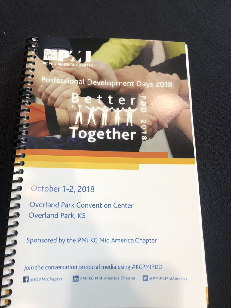 JennyKCMO's tweet photo. Excited to be at #KCPMIPDD today representing @AgilehoodKC and tomorrow facilitating NEVER Would I Ever - Examining Your Agile Non-Negotiables with @bethtaylor4fun! https://t.co/AdiFVR5DTf
