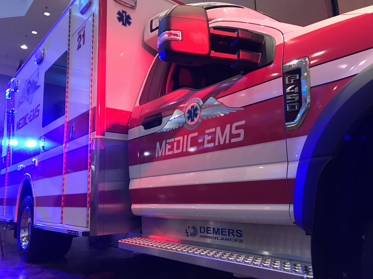 1FPGroup's tweet photo. Come visit First Priority Emergency Vehicles at the NC EMS Expo - EM Today in Greensboro, North Carolina. We are displaying Medic of Asheville's @DemersAmbulance MXP 150 on a Ford F-450 4x4. Swing by the Koury Convention Center and let's talk! #AlwaysFirstBuiltToLast #NCEMS https://t.co/qaESvgqthp