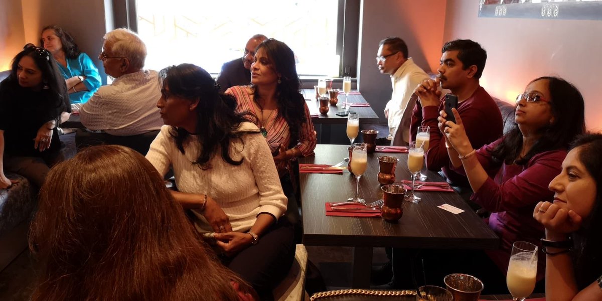DeccanTiffin's tweet image. Me holding forth about my food to a full house at my Supperclub ‘A journey through Awadhi and Mughlai Cuisine’ with @NCSupperClub and @ArupKDasgupta in London yesterday.