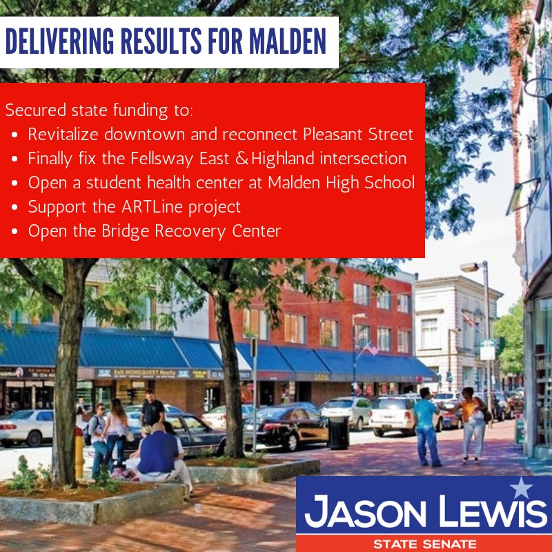SenJasonLewis's tweet photo. Every city and town in the #5thMiddlesex district has faced budget challenges.

Now more than ever, having a strong partner in the State Senate who knows how to deliver results for #Malden and all our communities is crucial.

#ProvenLeader
#GetsLocalResults
#TeamJason
#mapoli https://t.co/0RURr3CG13