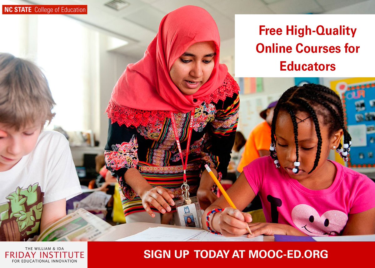 FridayInstitute's tweet photo. Courses launch today! Don't miss out on our FREE high-quality online courses for educators to improve your practice. Sign up today at https://t.co/cMEOtKhayA #mooc #mooced #edpd #literacy #learningdifferences #digitalageproblemsolving #statistics https://t.co/Y19OqAoayx