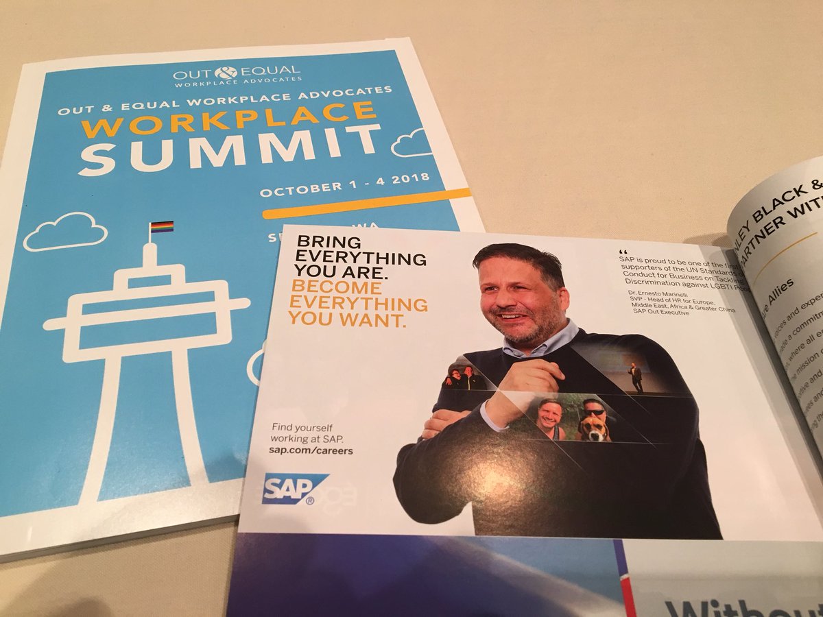Great to see <a href="/E_Marinellli/">Ernesto Marinelli</a> in the #OESummit program showing how we #RunProuder at <a href="/SAP/">SAP</a>! #DiversityatSAP #PrideatSAP