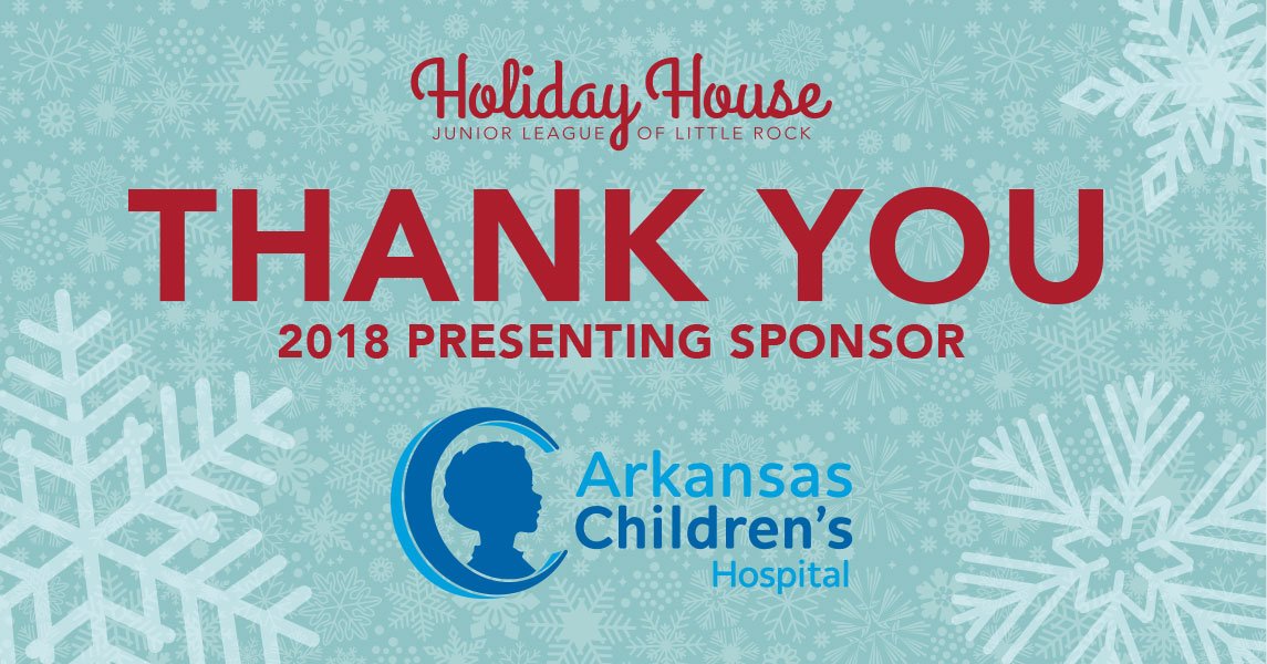 BIG thanks to our #HolidayHouse 2018 presenting sponsor <a href="/archildrens/">Arkansas Children's</a>  for their continued support! #JLLR  Learn how you can help a patient by donating to their toy drive: ow.ly/9S9B30m39F4