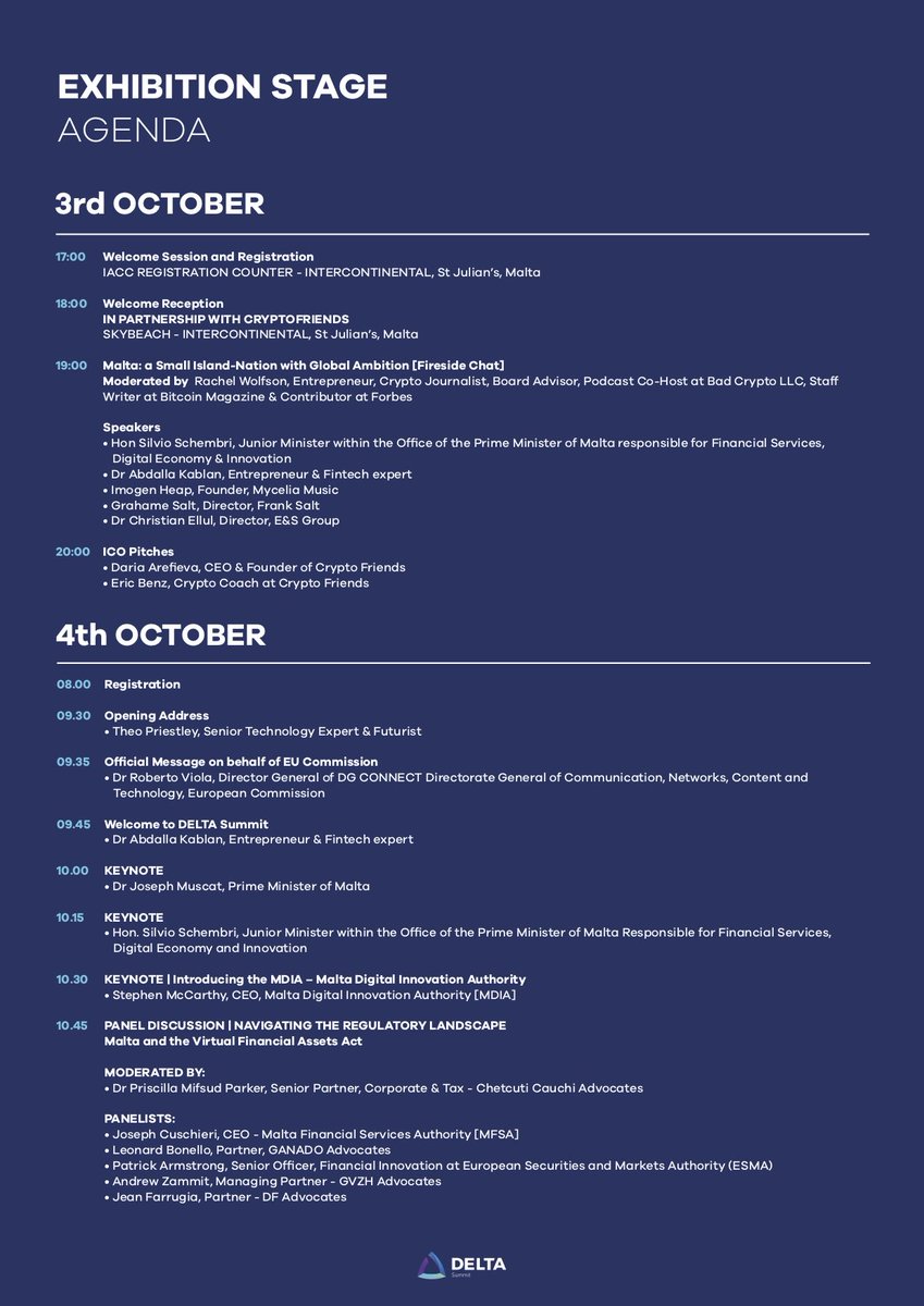 DELTA_Summit's tweet photo. DELTA Summit is going to be THE FIRST Summit which will have TWO AWESOME STAGES!🤩👏
And Here are our TWO AGENDAS:
- The Exhibition Stage
-The Innovation Stage
SEE YOU ALL at #DELTASummit!😉 https://t.co/22erdphseI