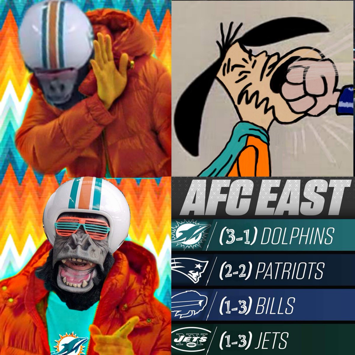 MooniezCustomz's tweet photo. We got smashed but we are still in first place. #PhinsUp @MiamiDolphins @Kold91 @RichmondWebb @TomGarfinkel @BigOShow @reshadjones9 @PhinAddicts72 @elbravo_47 https://t.co/zx8Sx4YAyJ