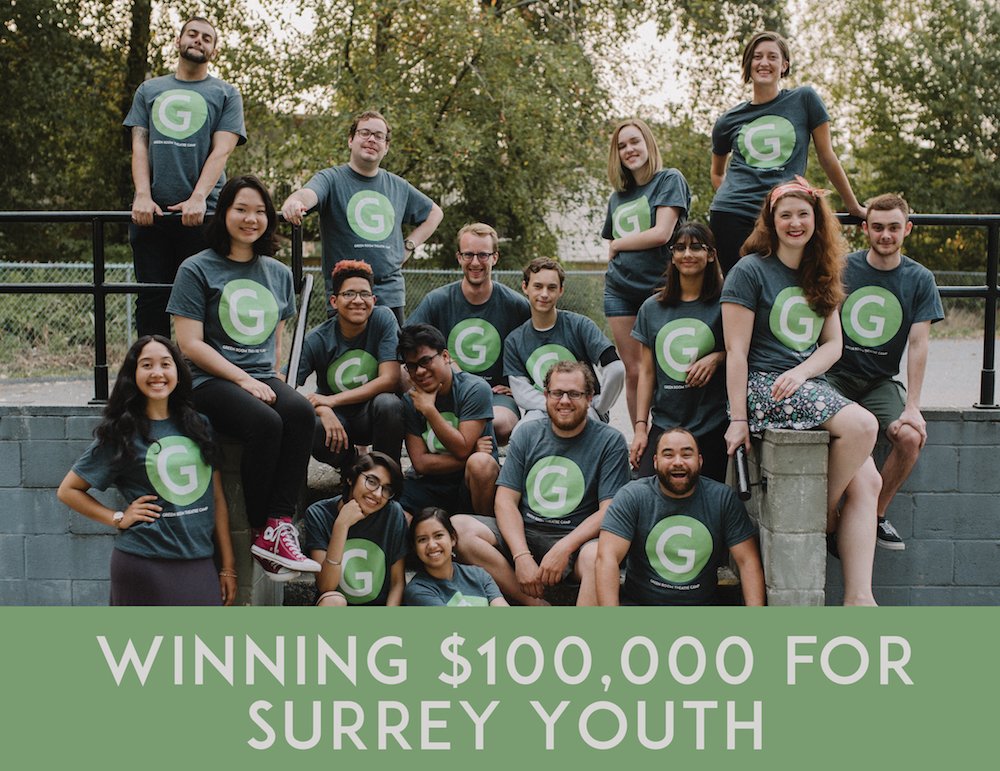 GreenRoomCamp's tweet photo. Vote for Green Room to win $100,000 for Surrey youth. Only 4 days left and we need your help to win! Register and vote here: https://t.co/MA08xbXAFN It's simple and will have a lasting impact on kids lives. #youdabest #youththeatre #avivacommunityfund #surreyyouth #youtharts https://t.co/uPIQSAwPXy