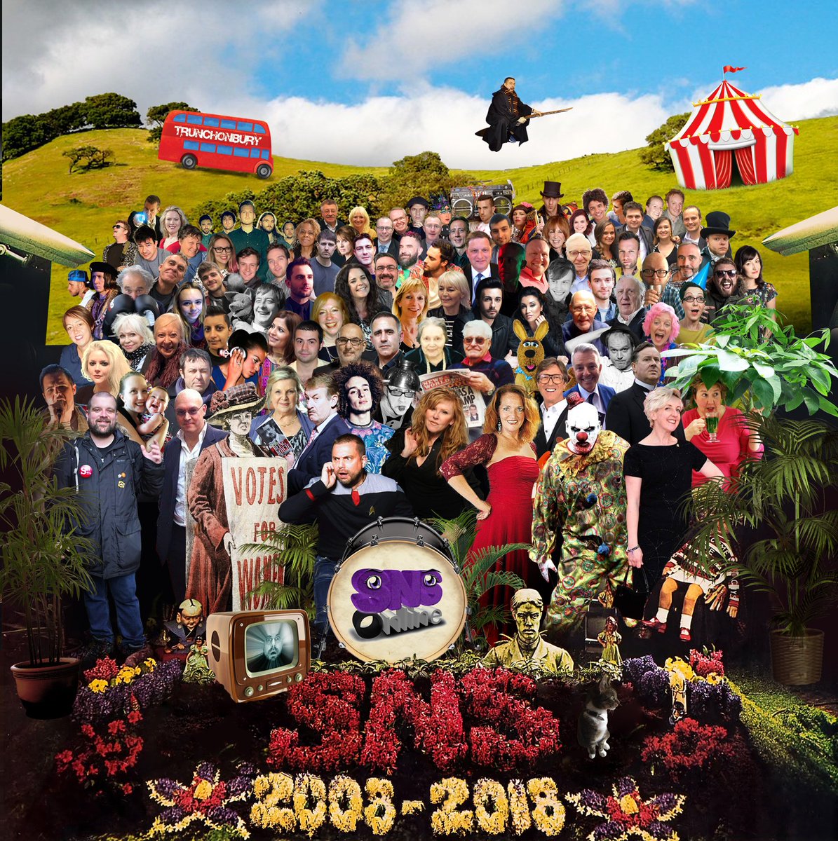 ScratchNTweet's tweet photo. SNS is 10 years old TODAY! Check out this incredible Sg Pepper homage featuring past guests, inc. @DodgyUK @MinOfPop @joelidster @Richard_Unwin @CeliaPacquola @Elspeth27 @scottdebuitleir @Minute_Taker @AnnMitchell01 @andypetercast https://t.co/am5heySPM7