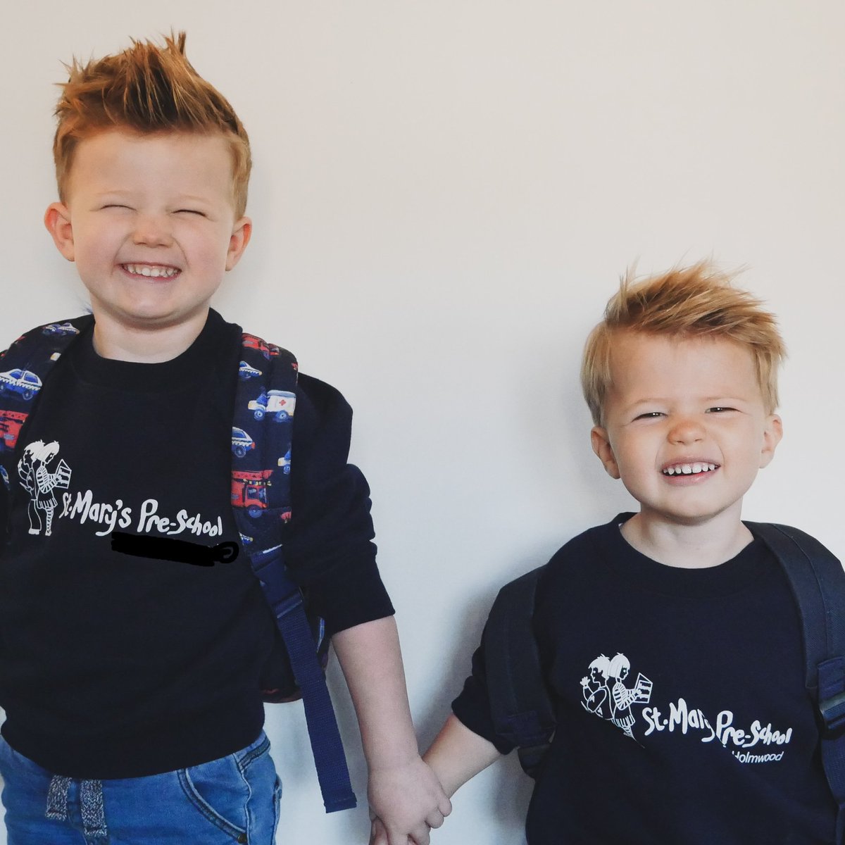 First day of #preschool for Felix today! He was so proud to be going in with Marley! How did this happen? #turningtwo #boymama #raisingboys