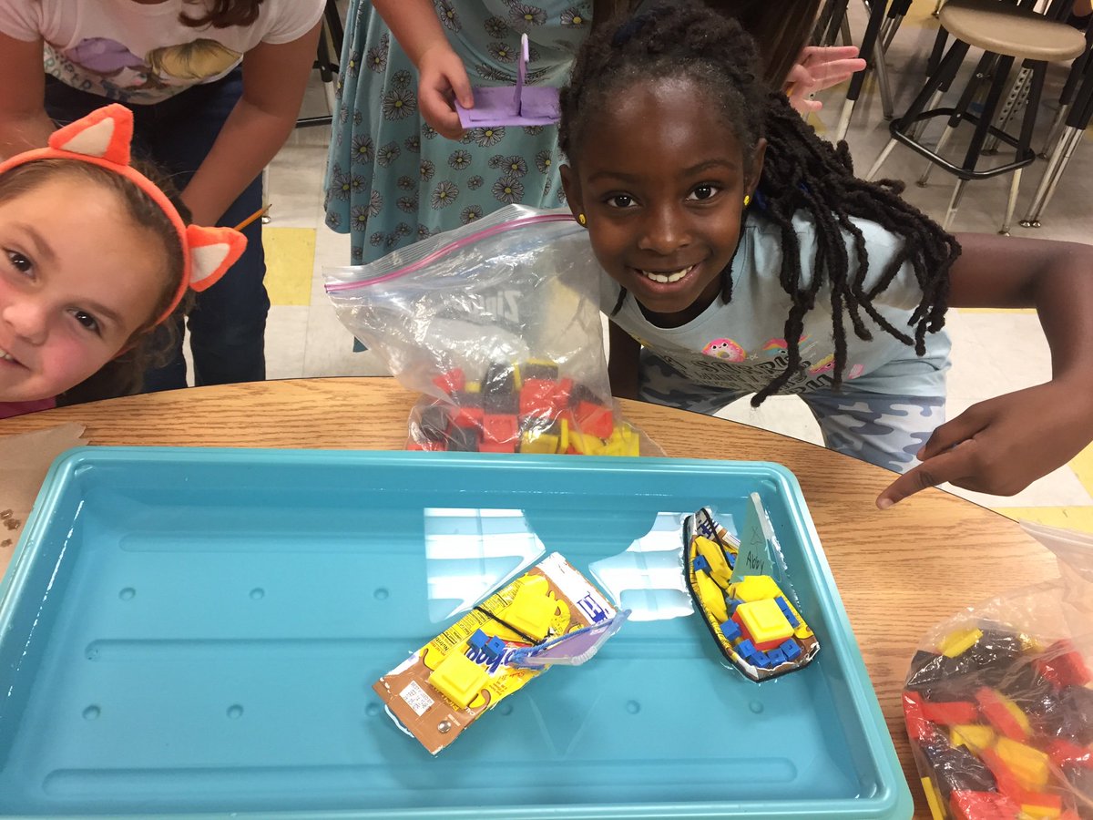 woodworks3rd's tweet photo. Students see if their summer reading inspired  YooHoo boat design could hold weight and float. @MChristian_ES @ccps_gifted @barbaraoconnor #cbgacademies https://t.co/3oVF7gDj5Z